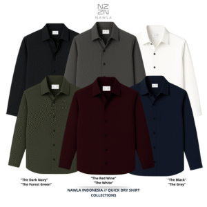 Kemeja Pria Polos Lengan Panjang The Essential Series Quick Dry